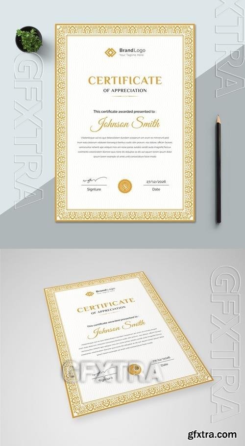 Simple Orange Certificate Layout 519425928