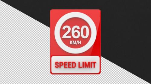 Videohive - Speed sign board 260km - 4K - 42017527 - 42017527