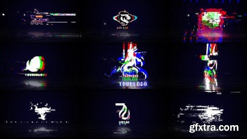 Videohive 12 Glitch Logos 39695750