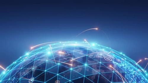 Videohive - Tech Earth Globalization networking. copy space - 42018340 - 42018340