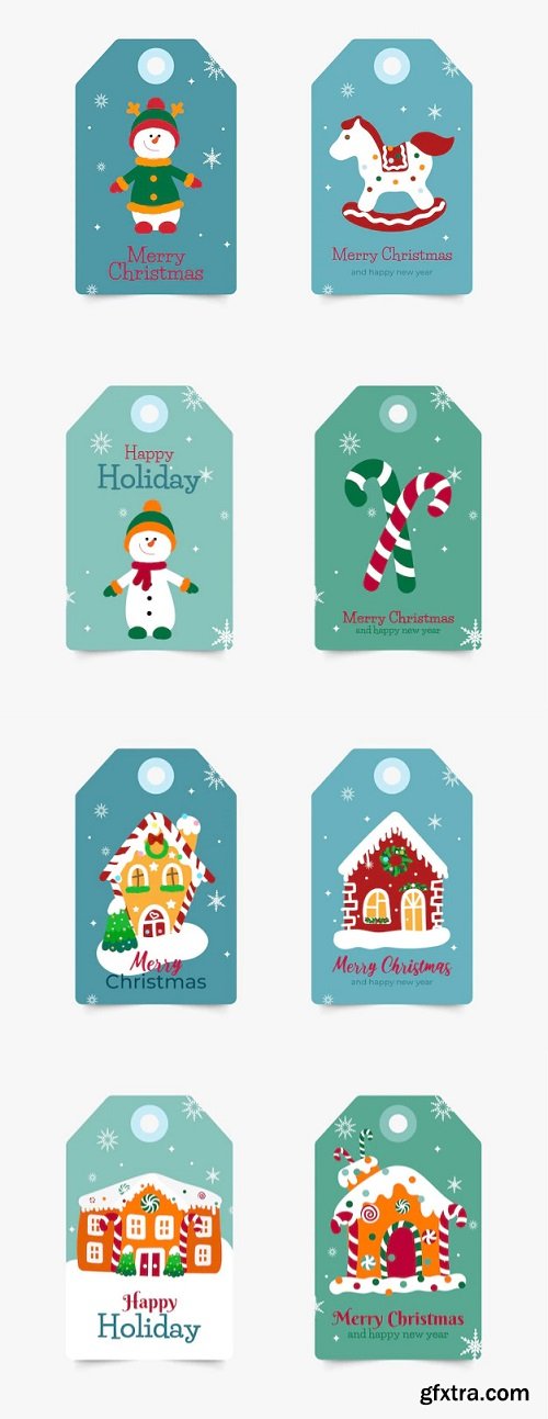 Set of christmas labels