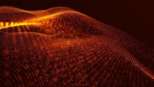 Videohive - Particles Wave Flow Background Golden - 42018667 - 42018667