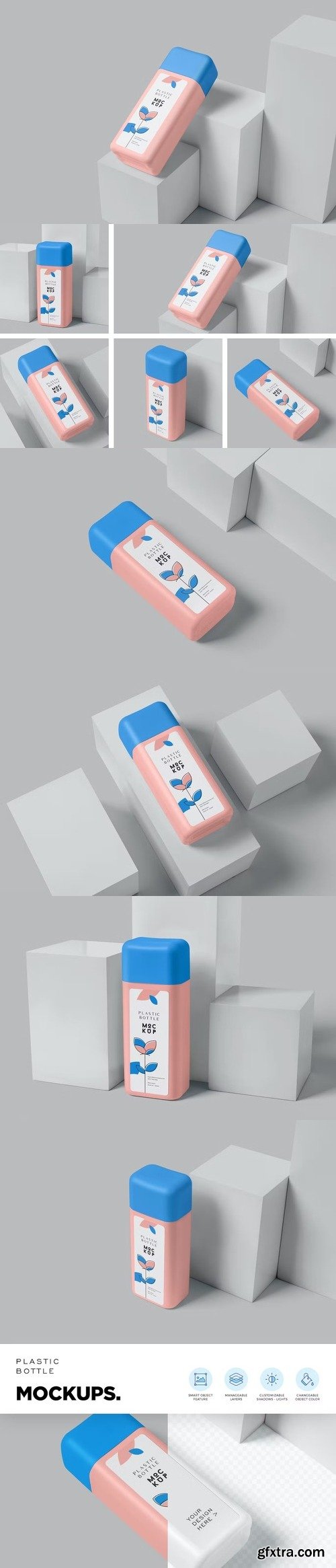 Rectangular Plastic Bottle Mockups