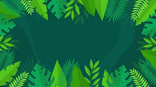 Videohive - Leaf Frame Tropical Leaves Green Background - 42046207 - 42046207