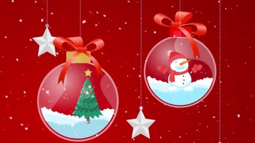 Videohive - Red 2023 Merry Christmas Greetings animation card - 42065871 - 42065871