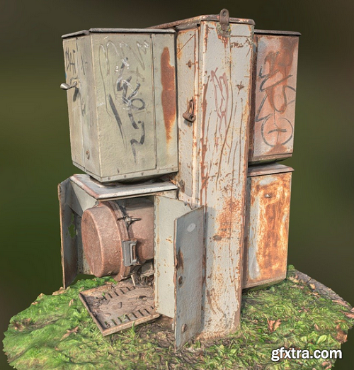 Rusty Metal Boxes 3D Model