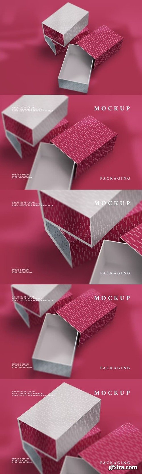 Sliding rectangular gift box mockup