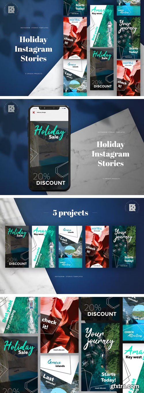 5 Holiday Insta Stories PSD Templates