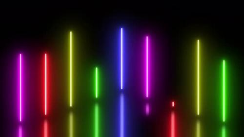 Videohive - Colorful Glowing Neon Lines Seamless Loop Equalizer Animation - 42115677 - 42115677