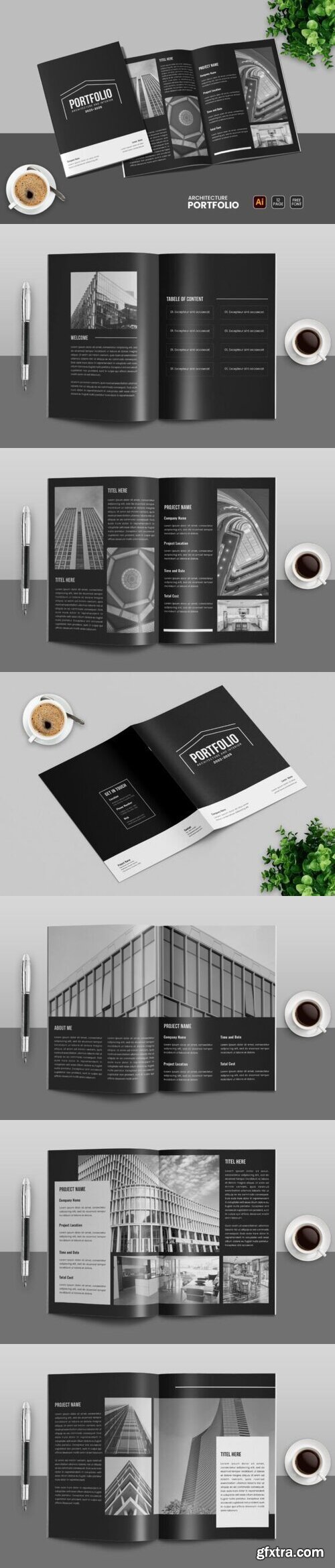 Creativemarket - Architecture portfolio template 10936748