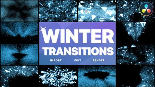 Videohive - Ice Winter Transitions | DaVinci Resolve - 42098364 - 42098364