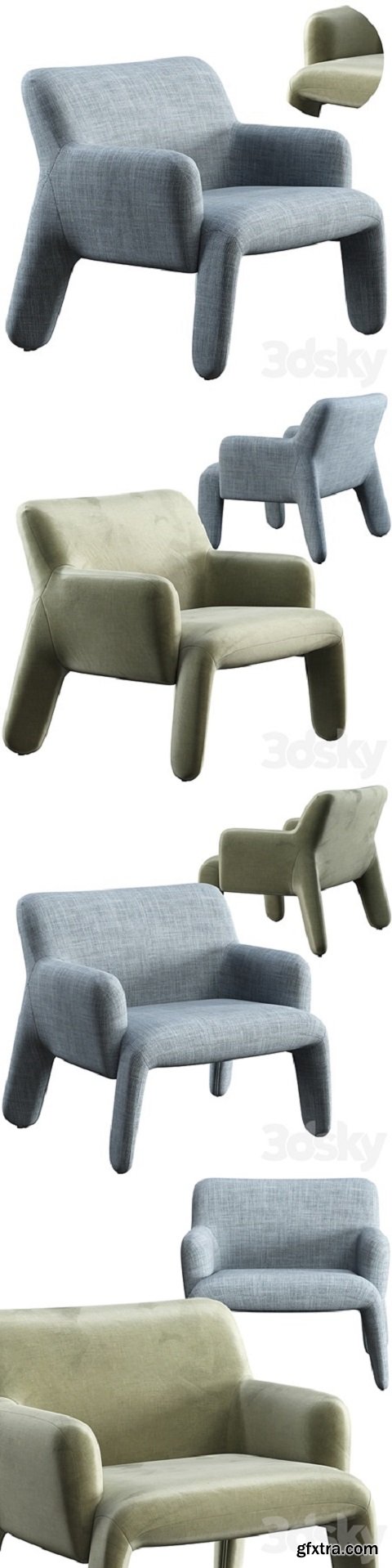 Armchair molteni & c glove up