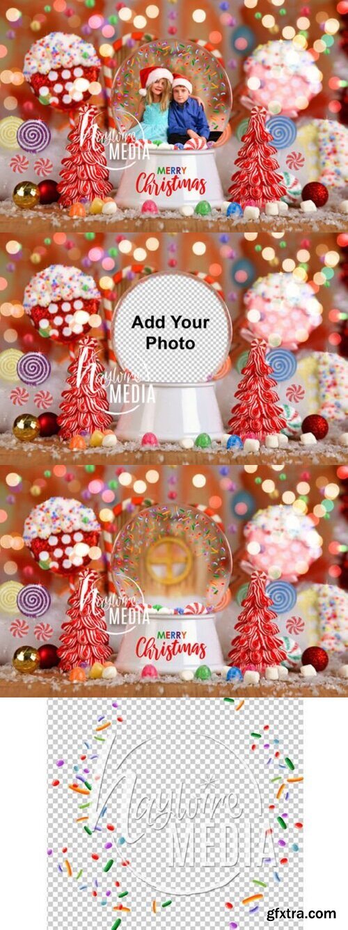 Christmas Gingerbread Snow Globe Digital