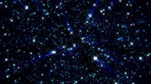 Videohive - Abstract background of bright blue glowing shiny bright dots of stars and beautiful festive space mo - 42100355 - 42100355