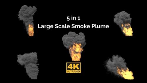 Videohive - Large Scale Smoke Plume 4k 5in1 - 42144208 - 42144208