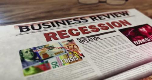 Videohive - Recession and business crisis newspaper on table - 42146069 - 42146069