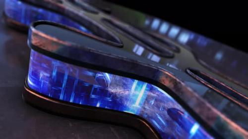 Videohive - Scifi 3d Object in Outer Space with Neon Light and Realistic Textures - 42146382 - 42146382