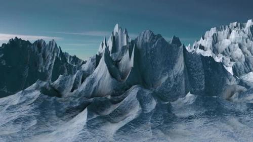 Videohive - Landscape Animation with Beautiful Snowy Mountains - 42146530 - 42146530