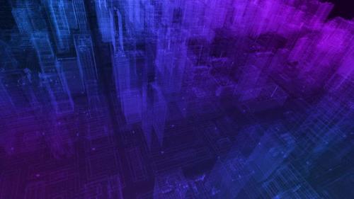 Videohive - Abstract 3d Hologram with Futuristic Digital City Matrix - 42146599 - 42146599