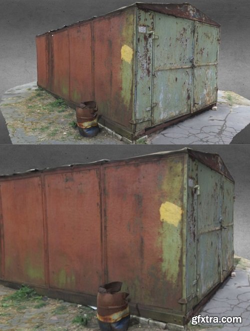 Rusty Metal Garage 3D Model