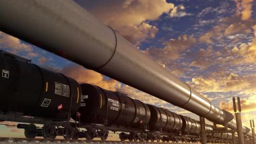 Videohive - Diversification of the Supply the Energy Via Gas Pipelines and Railroad Loopable - 42162203 - 42162203