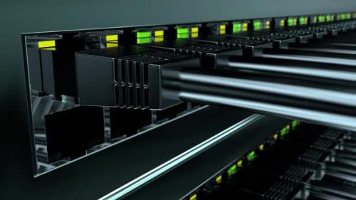 Videohive - Communication Equipment with Network Switches and Hardware Security System Loop - 42162457 - 42162457