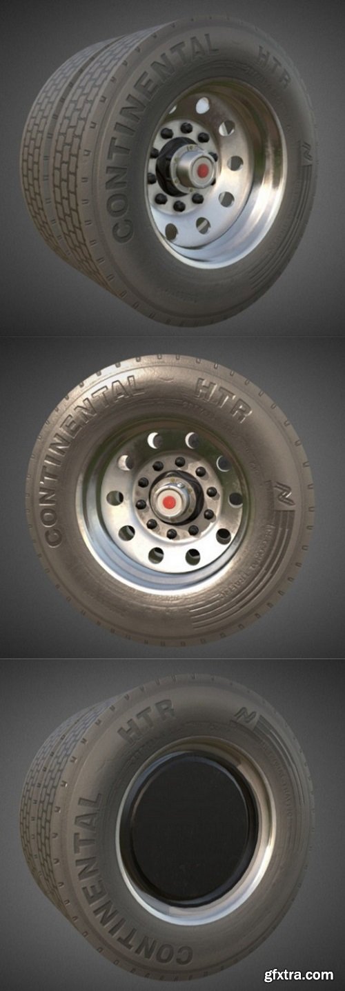 Chrome Trailer Wheel WSHC 3D Model