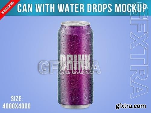 Can with Water Drops Mockup 527900205