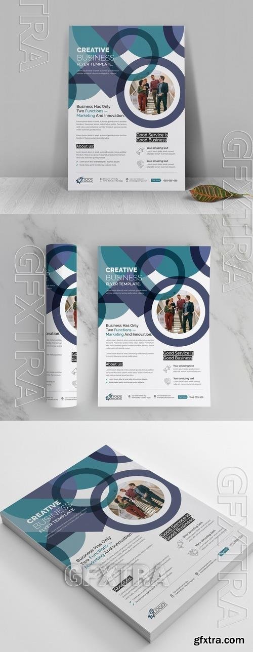 Abstract Clean Flyer Template Vector Accents 521501869