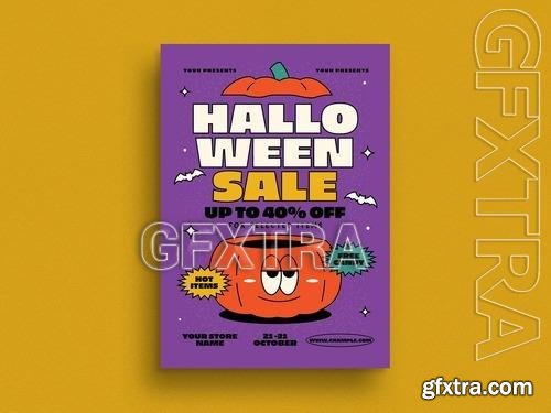 Trendy Cartoon Halloween Sale Flyer 529495649