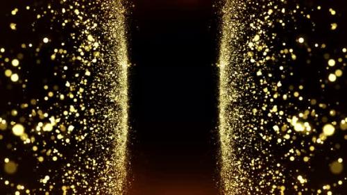 Videohive - Gold Particles Abstract Background Loop - 42152579 - 42152579