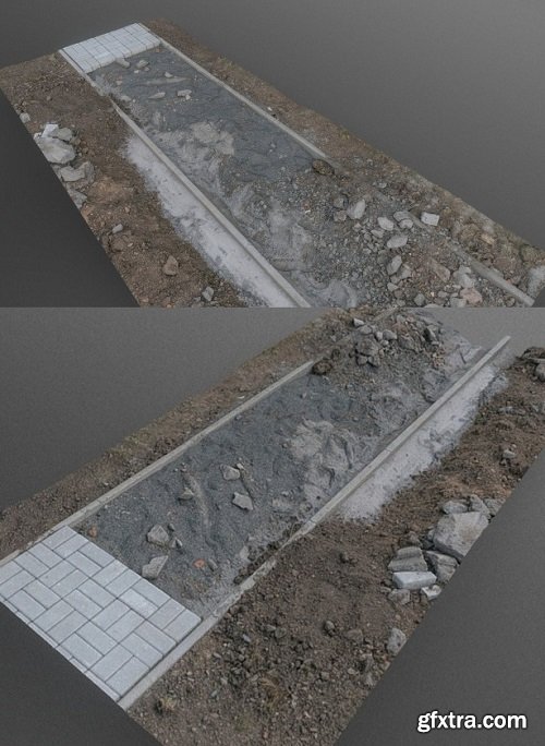 Sidewalk construction 3D Model