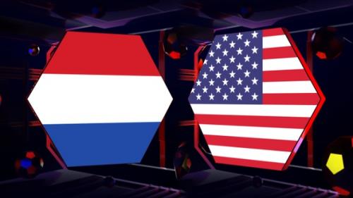 Videohive - Netherlands Vs Usa Football Background Loop - 42180533 - 42180533