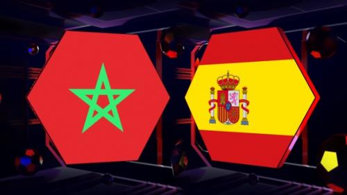 Videohive - Morocco Vs Spain Football Background Loop - 42180543 - 42180543