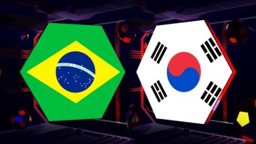 Videohive - Brazil Vs South Korea Football Background Loop - 42180555 - 42180555