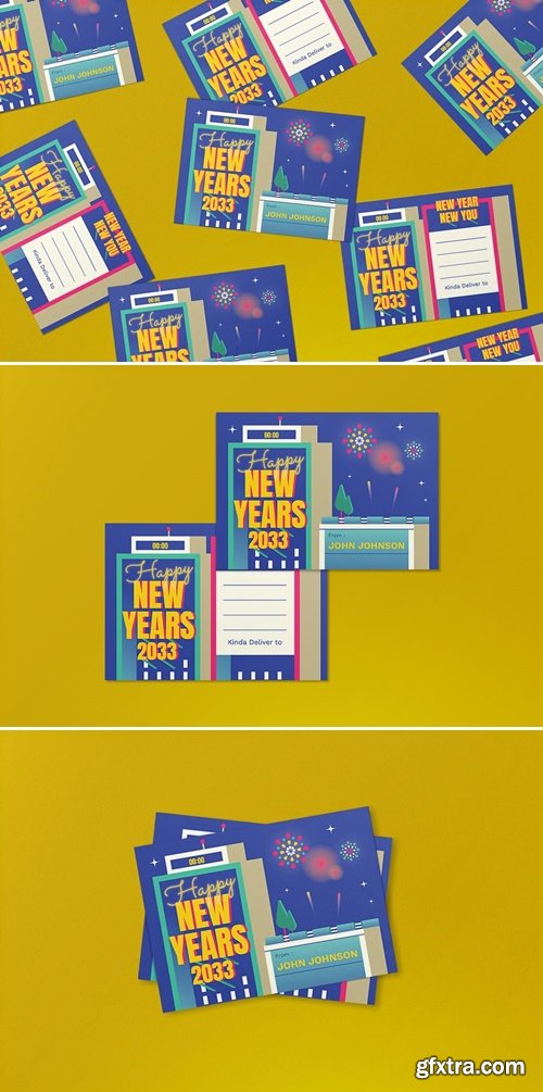 Purple Modern New Year\'s Greeting Card CQKC5TM
