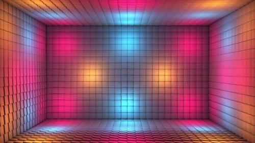 Videohive - Broadcast Pulsating Hi-Tech Blinking Illuminated Cubes Room Stage 02 - 42164650 - 42164650