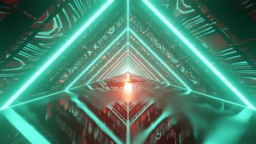 Videohive - Space Travel Tunnel Vj Loop Triangle Background HD - 42164892 - 42164892