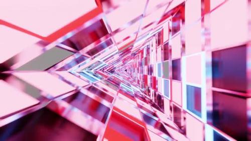 Videohive - Rotated Pink Crystal Triangle Tunnel Vj Loop Background HD - 42164897 - 42164897