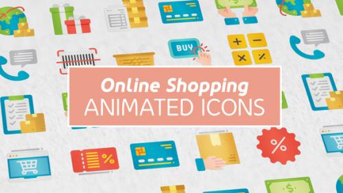 Videohive - Online Shopping Modern Flat Animated Icons - Mogrt - 41902235 - 41902235