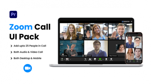 Videohive - Zoom Video Conference UI Pack - 42116489 - 42116489