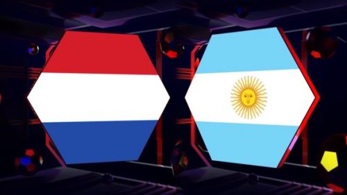 Videohive - Netherlands Vs Argentina Football Background Loop - 42180483 - 42180483