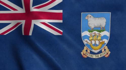 Videohive - Falkland Islands flag waving in the wind, realistic background - 42181631 - 42181631