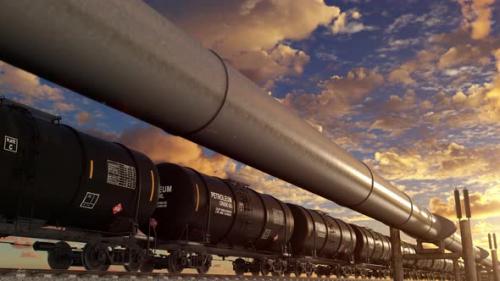 Videohive - Diversification of the supply the energy via gas pipelines and railroad loopable 4k - 42181737 - 42181737