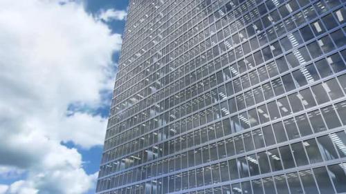 Videohive - Business skyscraper exterior against loopable time lapse skyline with sunlight 4k - 42181739 - 42181739