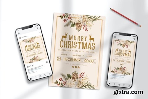 Flyer Template For Christmas 8XP45QU