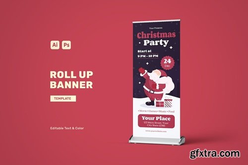 Christmas Party Roll Banner JXGHJSK