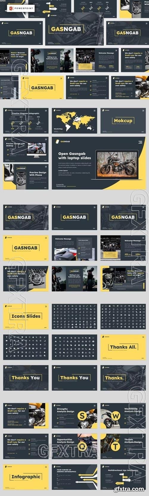 GASNGAB Creative Motorcycle Powerpoint, Keynote and Google Slides Template