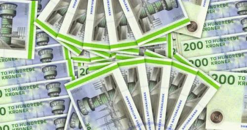 Videohive - Danish krona 200 banknotes in a fan mosaic pattern loop - 42129997 - 42129997