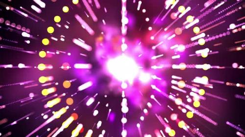 Videohive - Abstract Colorful Glowing Particles Flying in Circle Seamless Loop 4K - 42147086 - 42147086
